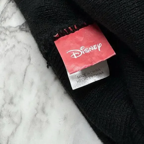 Disney Minnie Mouse Sparkle Red Bow Ears Beanie Black Winter Hat Kids One Size - Picture 8 of 8